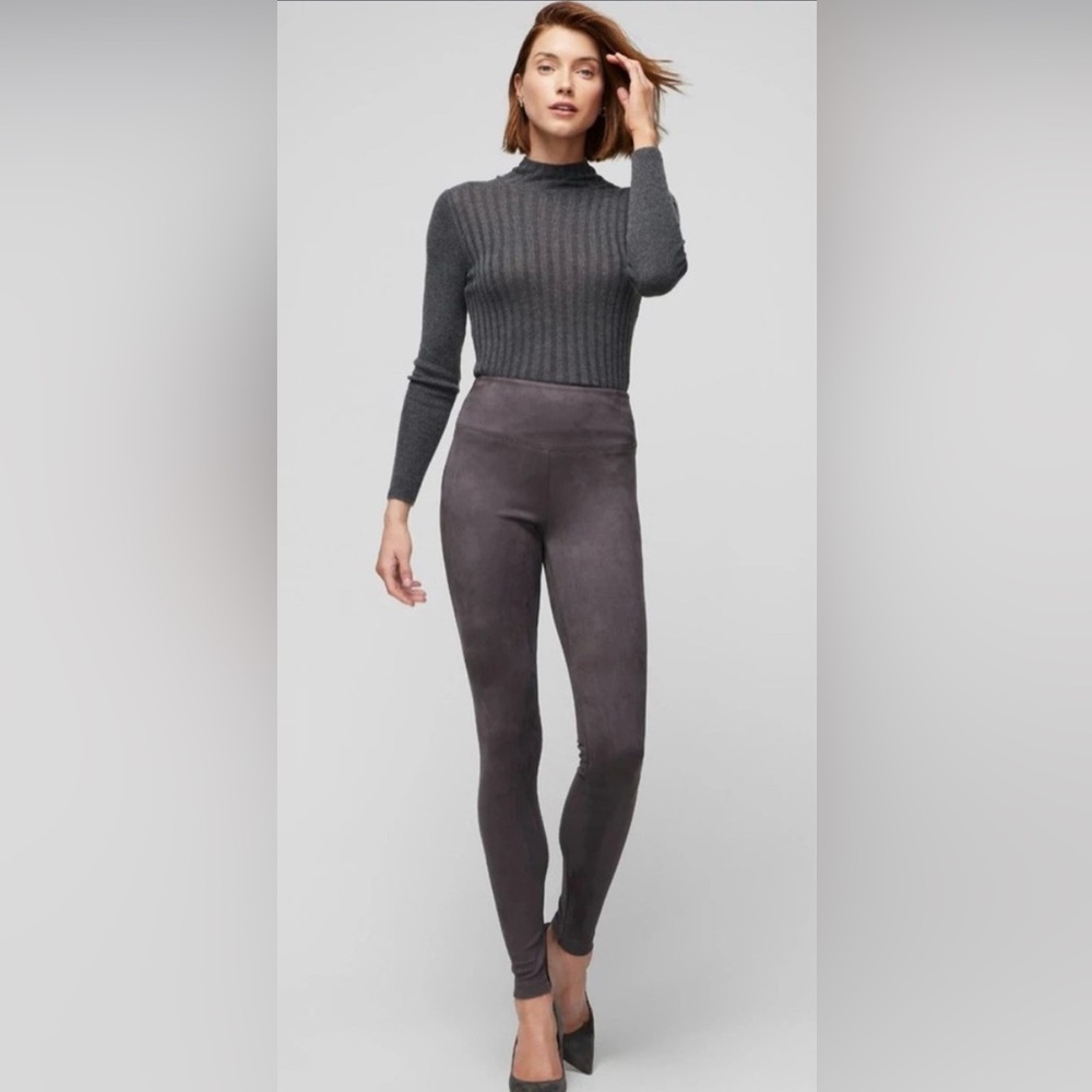 WHBM Grey Vegan Suede Runway Leggings - Size 6